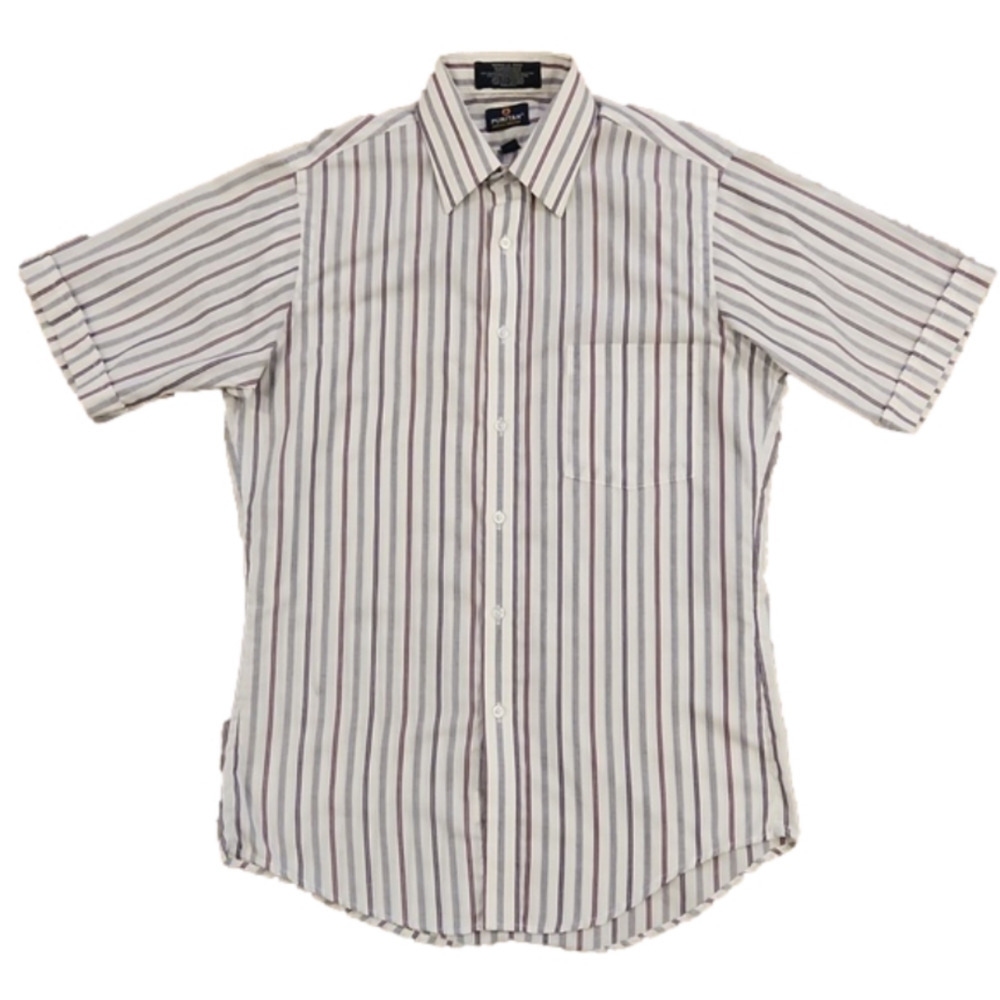 PURITAN Special Edition Red & Blue Stripes Button-Up Shirt